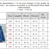 A grid showing measurements for a kids' winter waterproof hooded jacket in various sizes from 110 to 170.