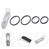 Magnetic bait hanger with non-slip rubber pad for fishing rods shown in various forms