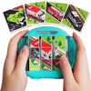 A hand holds a green puzzle featuring various emergency vehicles like ambulances and fire trucks.