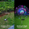 Solar Firework LED fairy lights shown charging during the daytime and working at night