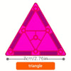 A bright pink triangular magnetic building block set used for creative STEM construction.