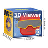 A box for a 3D viewer featuring a red and gray stereoscopic viewing device.