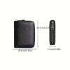 Black minimalist RFID blocking card holder wallet with a zipper coin pocket shown in profile view.