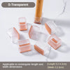 S-transparent silicone furniture leg pads with felt bottoms for scratch protection, available in various rectangular dimensio