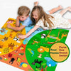 A felt story board set featuring zoo animals and ocean insects used for interactive learning.