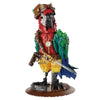 A detailed sculpture building block set depicting a pirate figure with a skull face and green and blue clothing.