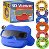 A blue 3D viewer device and its packaging box for viewing three-dimensional images.
