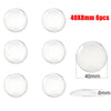 Six clear silicone door stopper bumpers, 40x8mm size.