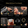 User guide showing steps to inflate, twist, stretch, and secure LED light-up balloons for celebrations