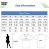 Size chart for a Lolocee Avocado Fruit Print Kids T-Shirt showing measurements in US sizes from 3T to 14T.