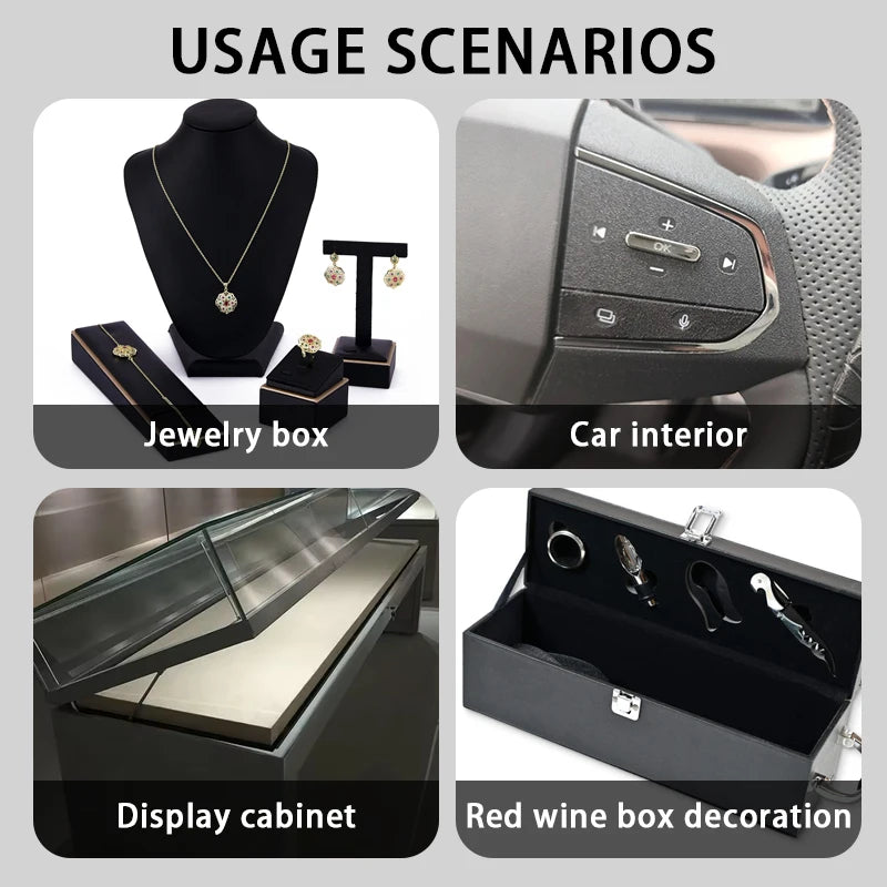Escenarios de uso variados: joyero, vitrina y decoración de caja de vino tinto.