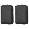 Black leather minimalist RFID blocking card holder wallet with a zipper coin pocket
