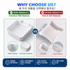 Comparison graphic showing a premium ABS washing machine filter drain tray versus poor and soft material.