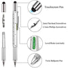 Ensemble de stylos multi-outils de précision avec stylet pour écran tactile, tournevis et niveau/règle.