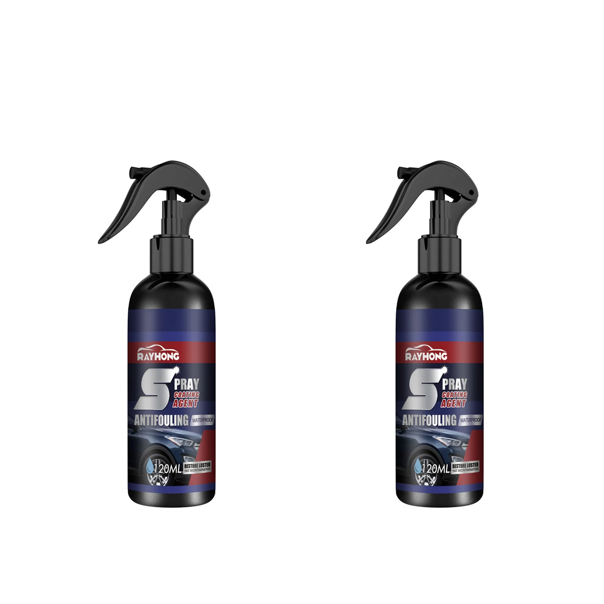 Sort sprayflaske med Rayhong Nano Keramisk Coating Spray og hydrofob beskyttelse