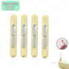 Four yellow-white needle threader and seam ripper tools are displayed together.