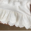 White girls cotton lace short sleeve tee with a ruffled hem and delicate lace trim
