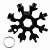 Black 18-in-1 compact multi-tool featuring various tools like a screwdriver and bottle opener.