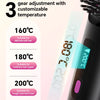 Hair straightening brush showing temperature settings 160°C, 180°C, and 200°C on an LED display