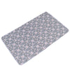 Gray waterproof baby mattress protector featuring a cute floral cartoon pattern.