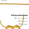 A gold heart pendant necklace featuring a thin snake chain, made from PVD real gold plated stainless steel.