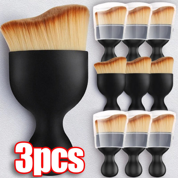 Three versatile soft-bristle cleaning brushes with black handles and natural wood bristles.