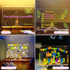 LED glowing message board displays various festive messages like Everything is possible and Happy Birthday