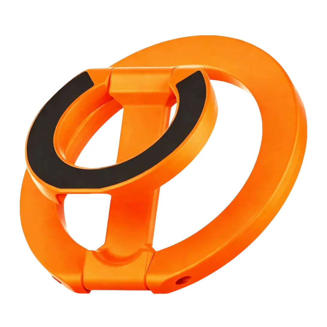 Orange tlf-holder med magnet og svart grep