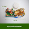 LED Santa Claus reindeer decoration light with suction cup, measuring 13.4cm by 25cm.