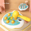 A yellow toddler hammer and peg toy set featuring duck, frog, and pig animals for matching games.