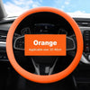 Funda de volante de silicona naranja para autos, tamaño aplicable 32-40cm