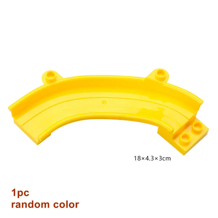 Yellow plastic marble run track piece with funnels and connectors