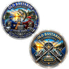 A commemorative coin featuring a fishing club theme with a fisherman and a fish.