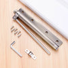 Stainless steel automatic door closer with an invisible spring mechanism and mounting hardware