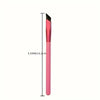 A long, slender pink angled eyebrow brush with firm nylon bristles shown vertically.