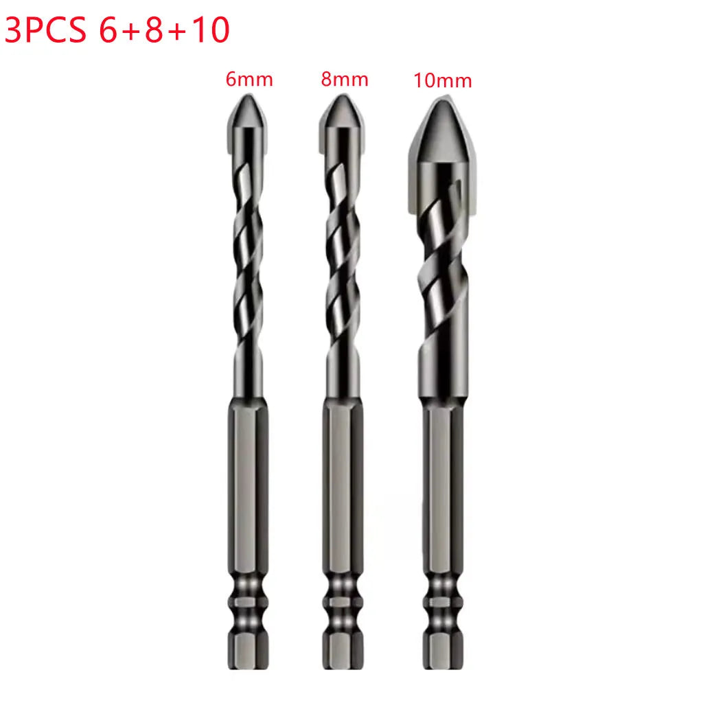 Forets excentriques à haute dureté en trois tailles : 6 mm, 8 mm et 10 mm.