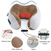 Masajeador de cuello en forma de U con espuma viscoelástica y terciopelo sedoso, mostrando cremallera y cuerda ajustable