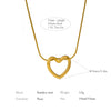 A dainty gold heart pendant necklace featuring a snake chain and a 40cm length.