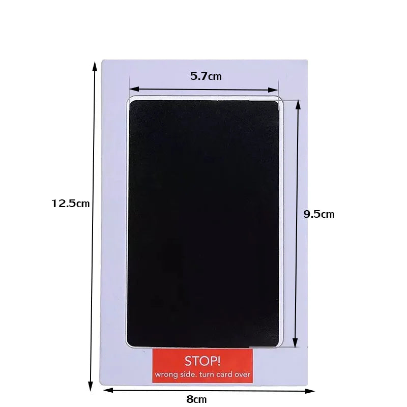 A rectangular black keepsake kit with dimensions 5.7cm by 9.5cm and a total height of 12.5cm.