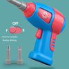 A blue and red two-way electric screwdriver tool with a screw box and attachments for repair work.