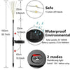 A vertical diagram showing the specifications and features of a solar firework LED fairy light product.