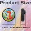 A round silicone protective case featuring a cartoon dinosaur design for an Apple AirTag.