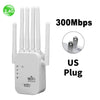 جهاز مكرر Wi-Fi أبيض مع هوائيات واتصال 2.4G وقابس أمريكي