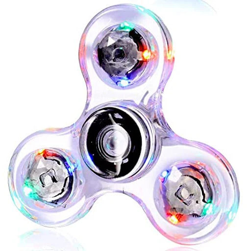 Glow-in-the-Dark LED fidget spinner with a kinetic gyroscope, featuring multiple spinning components.