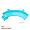 Light blue plastic marble run track piece with mounting tabs