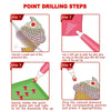Step-by-step instructions for drilling a 5D Diamond Painting Keychain Kit.