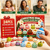 A box of 24pcs Christmas Bun Squishy Blind Box with various colorful and themed squishy toys.