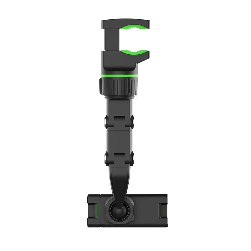 Black 360° rotatable multi-position phone mount for car, desk, and home