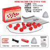 Æske med Magnetic Game strategibrætspil med røde sten, spilreb, 20 magneter, opbevaringstaske og manual.