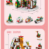 A set of 6-in-1 Christmas building blocks featuring a snow house, Santa, and deer figures.